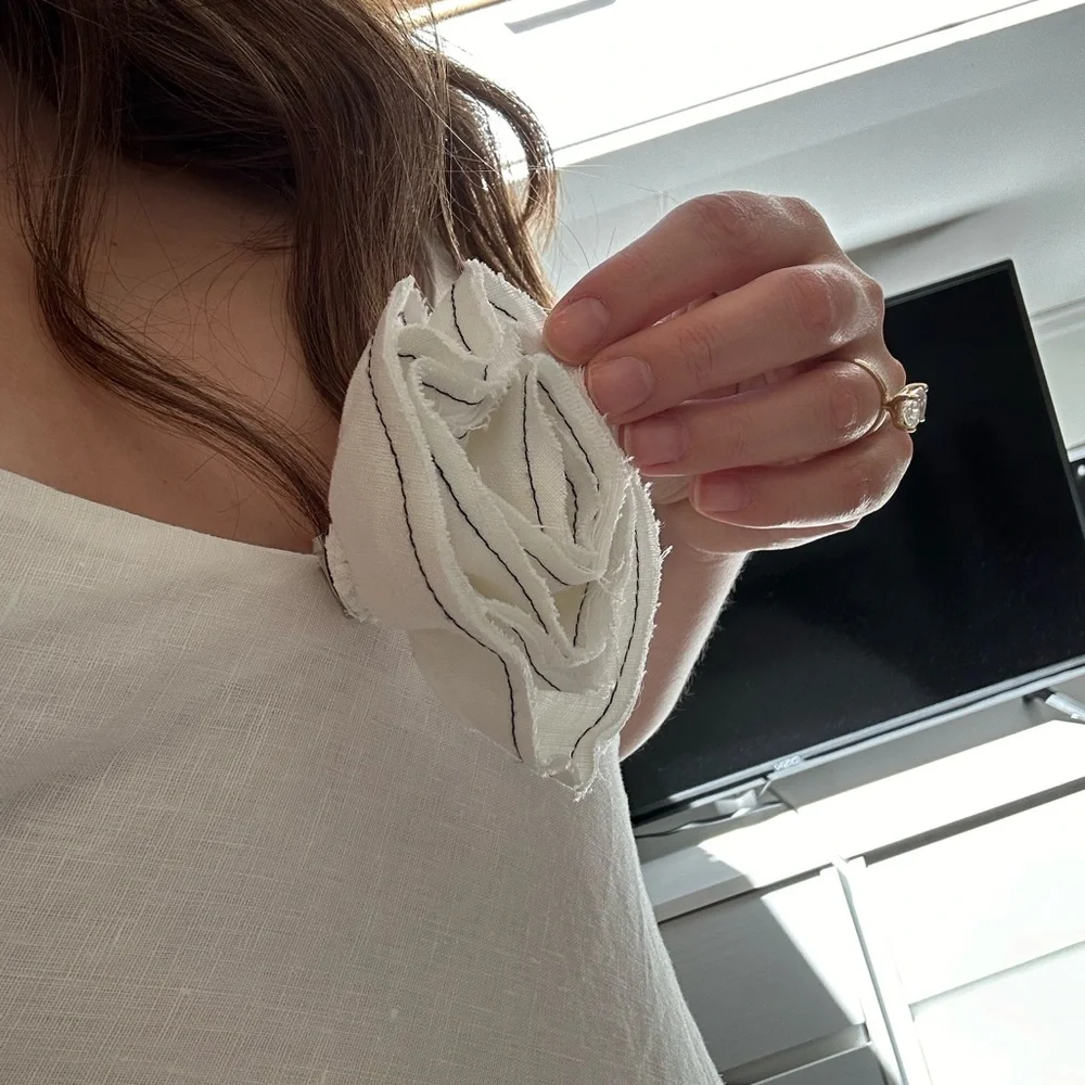 DISSH rosette white linen maxi dress NWT by - Picture 3 of 4